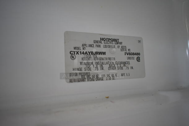 Hotpoint CTX14AYBJRWW Metal Cooler Freezer Combo Unit. 115 Volts, 1 Phase. Tested and Powers On But Does Not Get Cold - Image 4 of 4