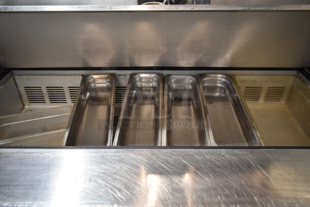 2016 Leader ESLM60S/C Stainless Steel Commercial Sandwich Salad Prep Table Bain Marie Mega Top on Commercial Casters. 115 Volts, 1 Phase. Tested and Working! - Image 2 of 6