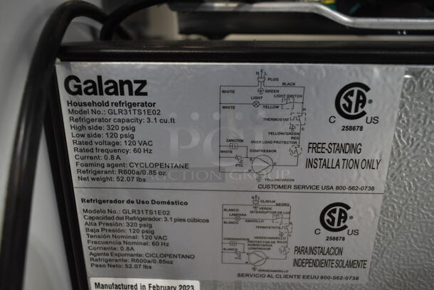 Galanz GLR31TS1E02 Mini Cooler Freezer. 120 Volts, 1 Phase. Tested and Powers On But Does Not Get Cold - Image 4 of 6