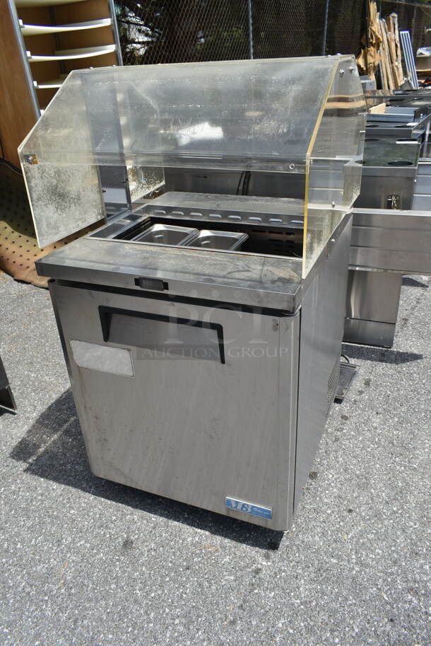 Turbo Air Model MST-28-711S Stainless Steel Commercial Single Door Work Top Cooler w/ Sneeze Guard on Commercial Casters. 115 Volts, 1 Phase. Tested and Powers On But Does Not Get Cold - Image 2 of 6