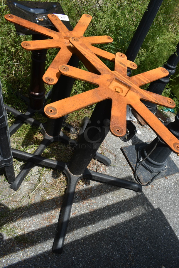 3 Black Metal Table Bases. 3 Times Your Bid! - Image 1 of 2