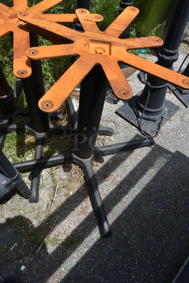3 Black Metal Table Bases. 3 Times Your Bid! - Image 2 of 2