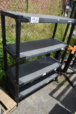 Gray Poly 4 Tier Shelving Unit. 
