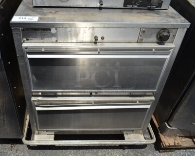 Thermotainer 1452P Stainless Steel Commercial 2 Door Food Warmer on Commercial Casters. 120 Volts, 1 Phase. Cannot Test Due To Cut Power Cord