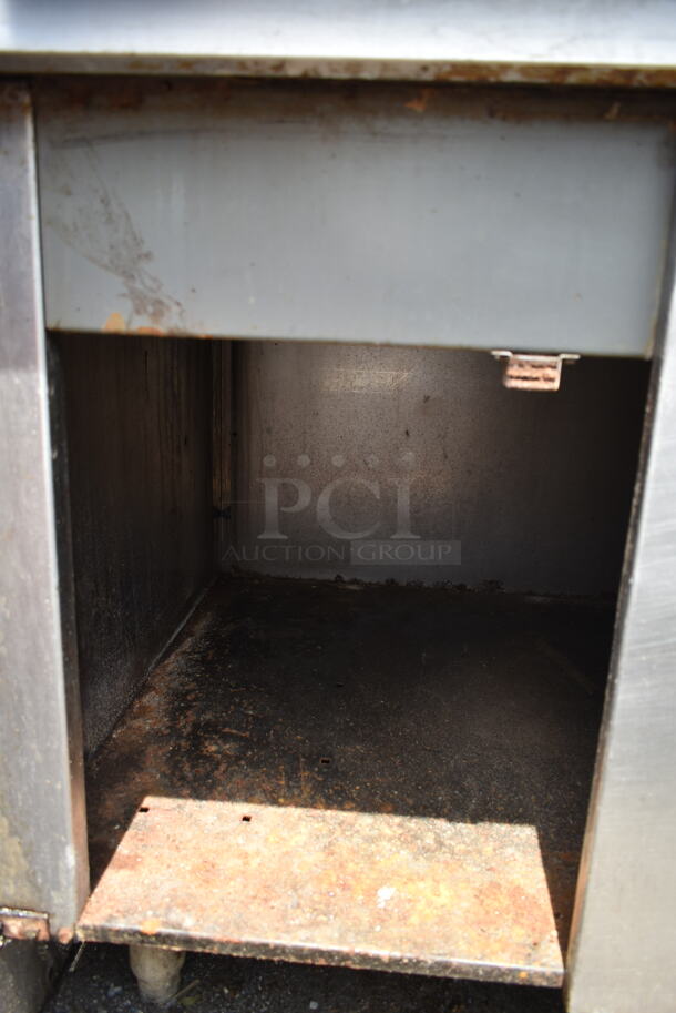 Stainless Steel Commercial Gas Powered Flat Top Griddle w/ Under Shelf and Back Splash.  - Image 3 of 6