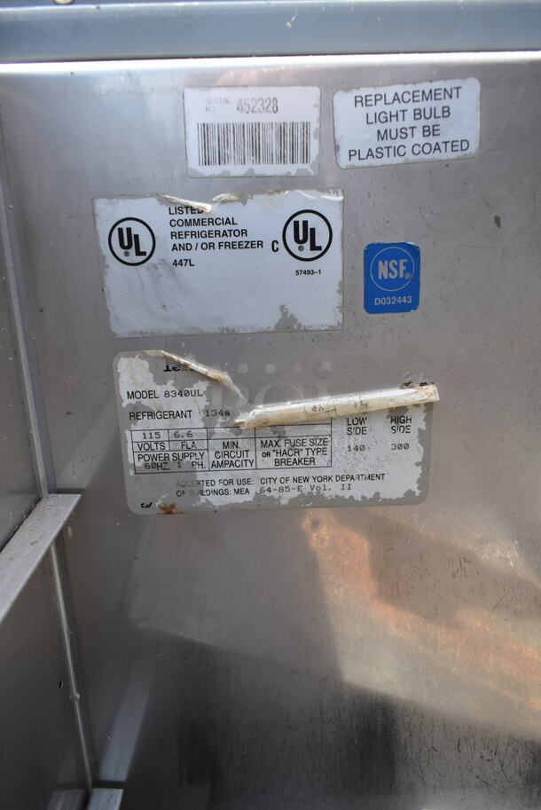 Perlick 8340UL Stainless Steel Commercial Back Bar Cooler. 115 Volts, 1 Phase. Tested and Powers On But Does Not Get Cold - Image 4 of 4