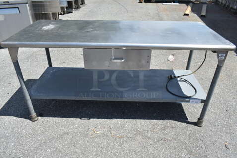 Stainless Steel Table w/ Drawer and Metal Under Shelf. 