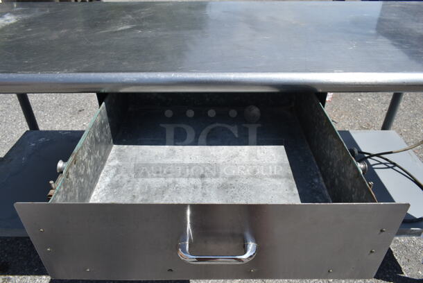 Stainless Steel Table w/ Drawer and Metal Under Shelf.  - Image 4 of 5