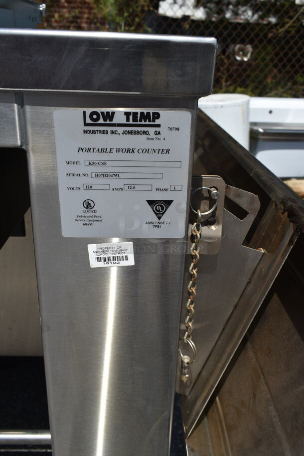 Low Temp K50-CSE Stainless Steel Cashier Station w/ 2 Tray Slides on Commercial Casters. 120 Volts, 1 Phase.  - Image 6 of 6