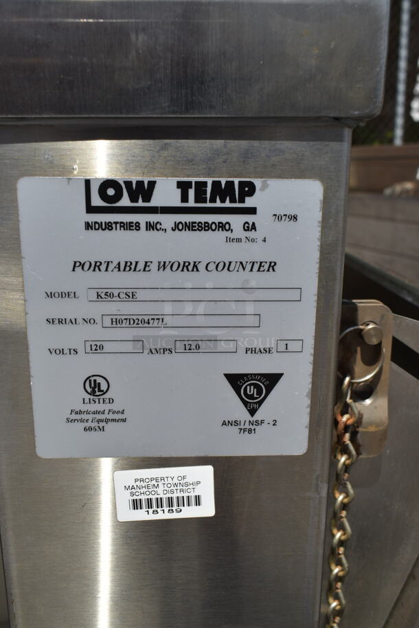 Low Temp K50-CSE Stainless Steel Cashier Station w/ 2 Tray Slides on Commercial Casters. 120 Volts, 1 Phase.  - Image 6 of 6