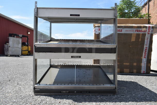 Hatco GRSDS-24D Stainless Steel Commercial 2 Tier Warming Display Case Merchandiser. 120 Volts, 1 Phase. Cannot Test Due To Cut Power Cord
 - Image 3 of 5