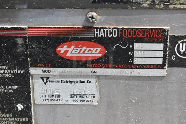 Hatco GRSDS-24D Stainless Steel Commercial 2 Tier Warming Display Case Merchandiser. 120 Volts, 1 Phase. Cannot Test Due To Cut Power Cord
 - Image 5 of 5