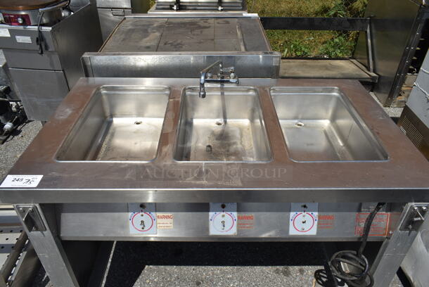 Servolift Eastern Stainless Steel Commercial 3 Well Steam Table on Commercial Casters. Cannot Test Due To Plug Style - Image 2 of 6