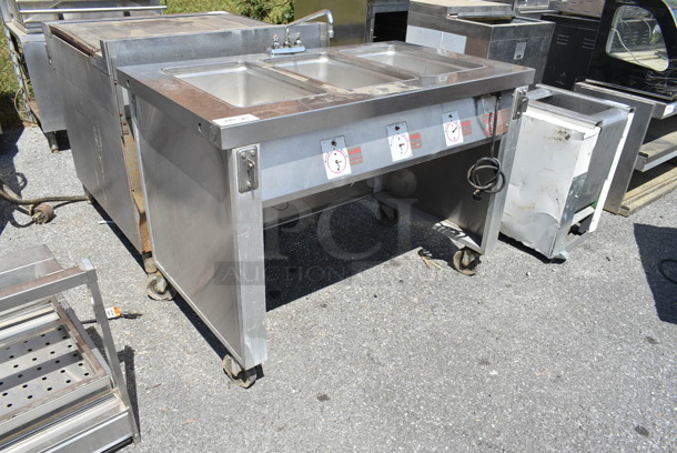 Servolift Eastern Stainless Steel Commercial 3 Well Steam Table on Commercial Casters. Cannot Test Due To Plug Style - Image 5 of 6
