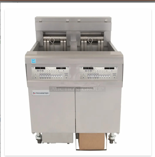 Late Model Used FRYMASTER 2FQE30U 220V, 3PH ELECTRIC 2 30 LB. FLOOR FRYERS WITH Digital CONTROLLER AND FILTRATION SYSTEM - Image 1 of 8