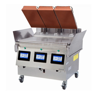 Late Model Used Garland Xpress XPG36 NAT 36 inch Natural Gas Clamshell Griddle with 3 Platens and EasyTouch Controls - 60,000 BTU