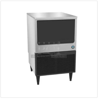 Late Model Used Hoshizaki KM-151BAH 24 inch Air Cooled Undercounter Crescent Cube Ice Machine with  Bin - 115V, 163 lb. per day Working