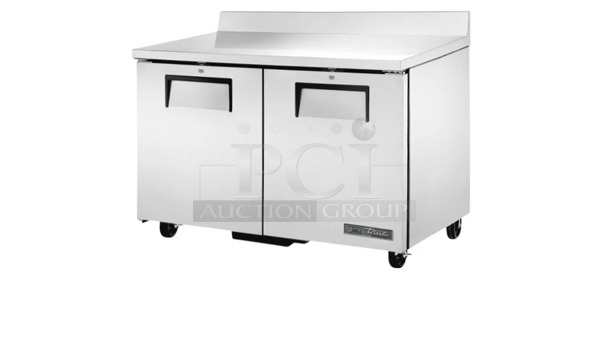 Used True TWT-48 48 inch Worktop Refrigerator w/ (2) Sections, 115v working - Image 1 of 7