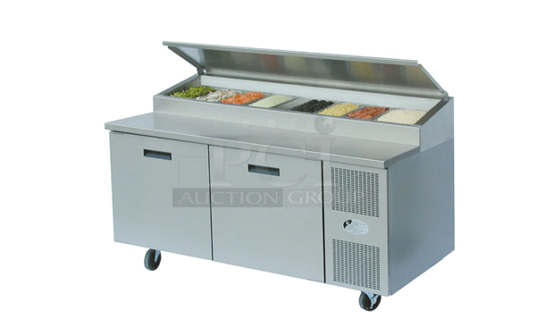 Used Randell 8268N-290 68 inch Pizza Prep Table w/ Refrigerated Base, 115v Working
