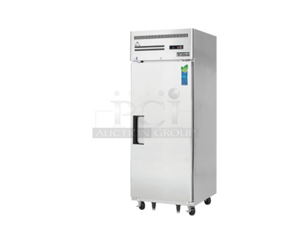 Used EVEREST ESR1 29 inch Reach-in Commercial Refrigerator with Solid Door, One Section, 23-Cubic Feet, Stainless Steel, NSF 115 Volt Working