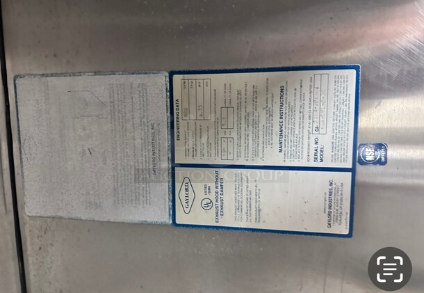 48 Inch Commercial Hood for Restaurant NSF 
42x27 - Image 5 of 6