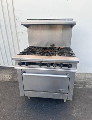 Commercial Gas 6 Burner With Oven Stove 36 inch