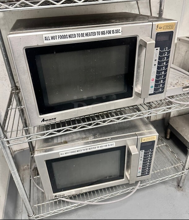 Late Model Used Amana RCS10TS Commercial Microwave  - 120V, 1000W Working - Image 6 of 7