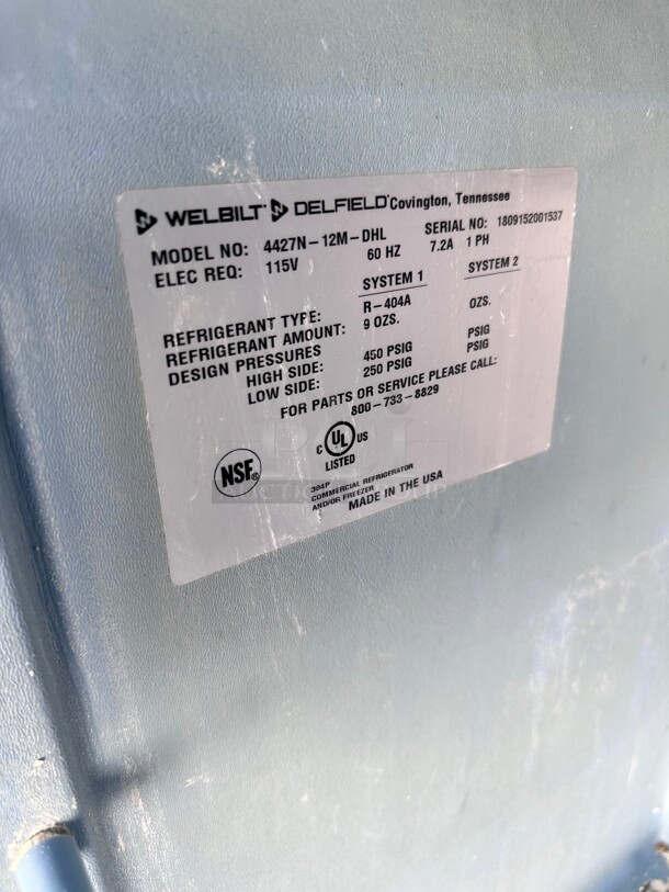 Used Delfield 4427NP-12M 27 inch 1 Door Mega Top Front Breathing Refrigerated Sandwich Prep Table with Casters - Image 4 of 5