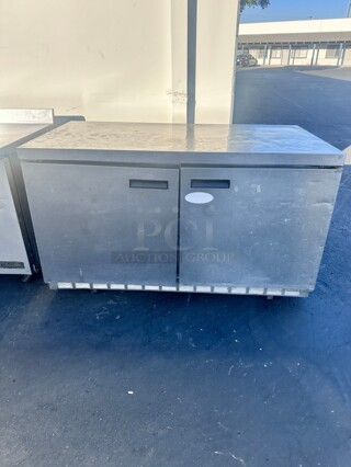 Delfield 4460N-A12 60 inch 2 Door Front Breathing Mega Top Refrigerated Under Counter Refrigrator 115 Volt Wokring