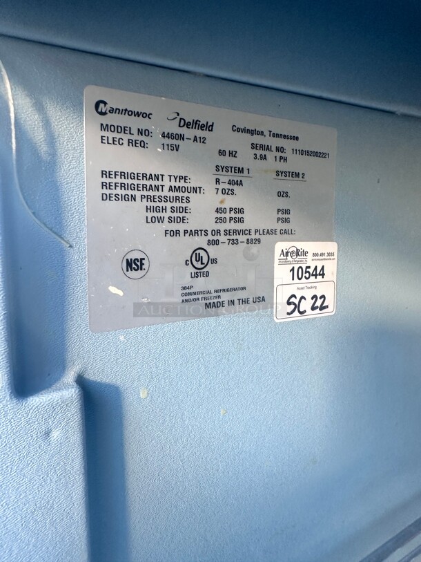 Delfield 4460N-A12 60 inch 2 Door Front Breathing Mega Top Refrigerated Under Counter Refrigrator 115 Volt Wokring - Image 4 of 8
