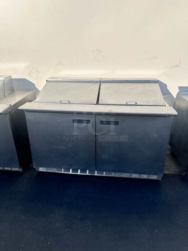 Used Delfield 4460NP-24M 60 inch 2 Door Front Breathing Mega Top Refrigerated Sandwich Prep Table 115 Volt Working - Image 3 of 9