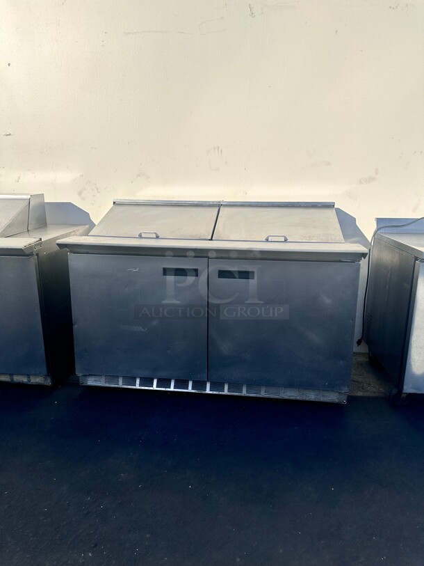 Used Delfield 4460NP-24M 60 inch 2 Door Front Breathing Mega Top Refrigerated Sandwich Prep Table 115 Volt Working - Image 5 of 9