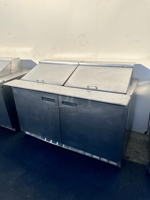 Used Delfield 4460NP-24M 60 inch 2 Door Front Breathing Mega Top Refrigerated Sandwich Prep Table 115 Volt Working - Image 6 of 9