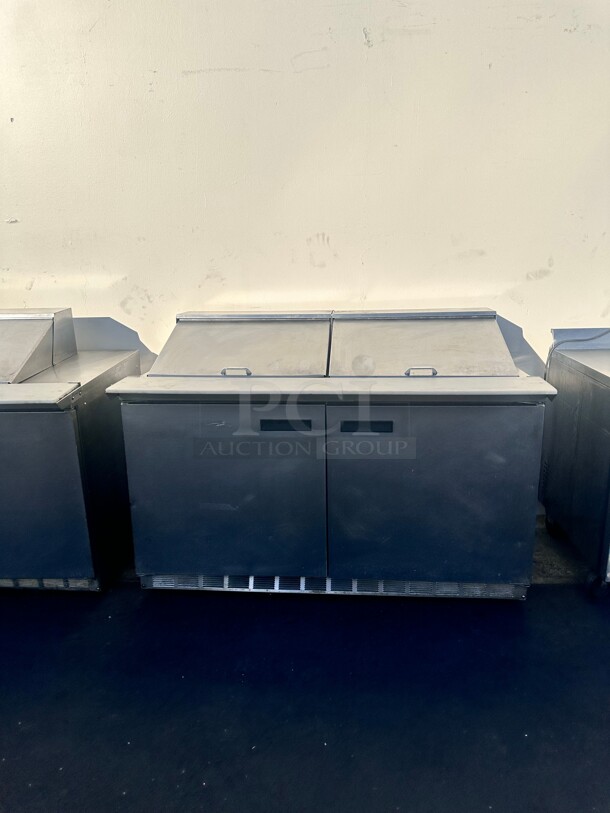 Used Delfield 4460NP-24M 60 inch 2 Door Front Breathing Mega Top Refrigerated Sandwich Prep Table 115 Volt Working - Image 9 of 9