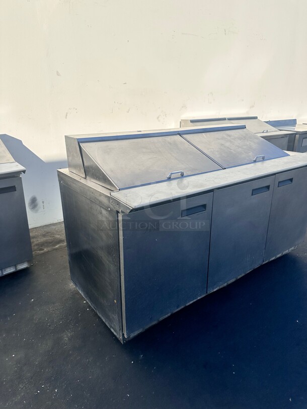 Used Delfield 4472N-24M 72 inch Front Breathing 3 Door Front Breathing Mega Top Refrigerated Sandwich Prep Table 115 Volt Working - Image 6 of 7