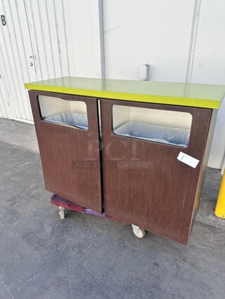 Beautiful Double Trash Receptacle 
50x18x36