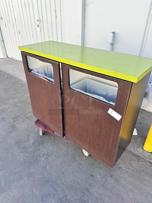 Beautiful Double Trash Receptacle 
50x18x36 - Image 6 of 8