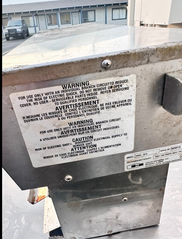 Carter Hoffmann Portable Grease Hood Great for Ovens 220 Volt 1 Phase  - Image 5 of 9