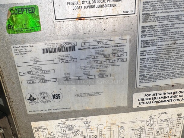 Pitco SSPG14 12 Gallon Gas Pasta Cooker w/ Digital Control - 60,000 BTU, Natural Gas Working - Image 7 of 9