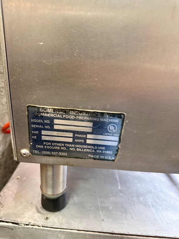 Used Somerset CDR-1550 15" Countertop Two Stage Front-Operated Dough Sheeter - 120V, 1/2 hp Working - Image 10 of 10