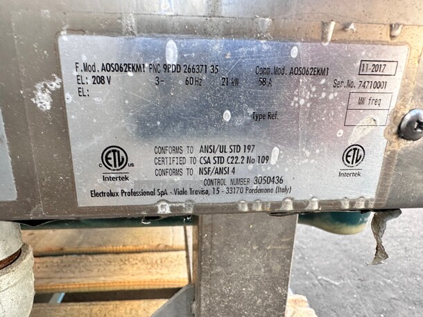 Nice Electrolux - 267283 - Air-O-Steam Touchline 102 Electric Combi Oven 220 Volt 3 Phase - Image 9 of 10