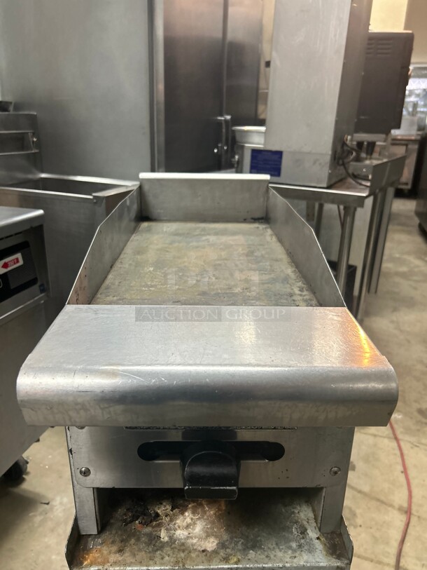 American Range ACCG-12 12 inch Wide Commercial Gas Griddle With 3/4 inch Thick w 1 Burner Working - Image 2 of 2