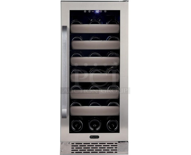 BRAND NEW SCRATCH AND DENT! Whynter BWR-331SL Elite 33 Bottle Seamless Stainless Steel Door Single Zone Built-in Wine Refrigerator Merchandiser. 115 Volt, 1 Phase. Tested and Working! - Image 1 of 5