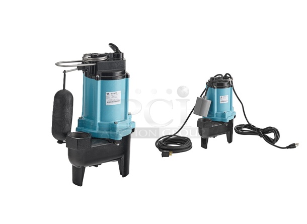2 BRAND NEW SCRATCH AND DENT! Little Giant 10SC-CIA-RF 10SC Series 511433 2" Automatic Sewage / Effluent Pump with Piggyback Mechanical Float Switch and Little Giant 10SC Series 511431 2" Automatic Sewage / Effluent Pump with Integral Snap-Action Float Switch. 2 Times Your Bid!  - Image 1 of 8
