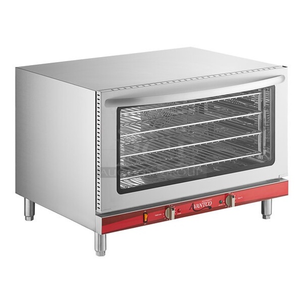 BRAND NEW SCRATCH AND DENT! Avantco 177CO38M Stainless Steel Commercial Countertop Electric Powered Full Size Convection Oven. 208/240 Volts, 1 Phase.  - Image 1 of 5