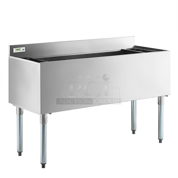 BRAND NEW SCRATCH AND DENT! Regency 600IB1848 18" x 48" Stainless Steel Underbar Ice Bin with Bottle Holders - Image 1 of 7