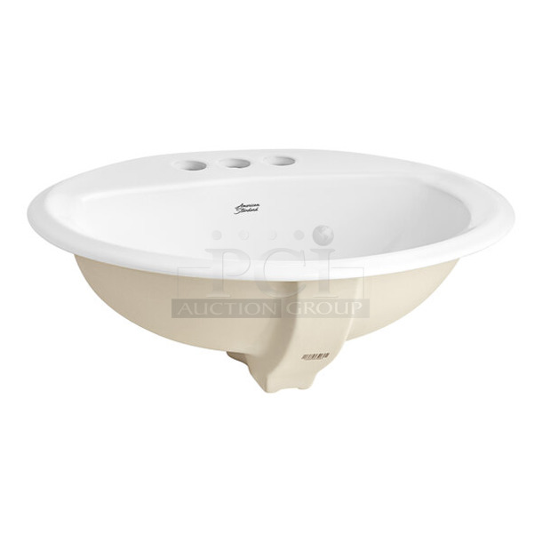 BRAND NEW SCRATCH AND DENT! American Standard 0476028.020 Aqualyn 20 3/8" x 17 3/8" White Vitreous China Single Bowl Drop-In Sink with 4" Centerset - Image 1 of 2