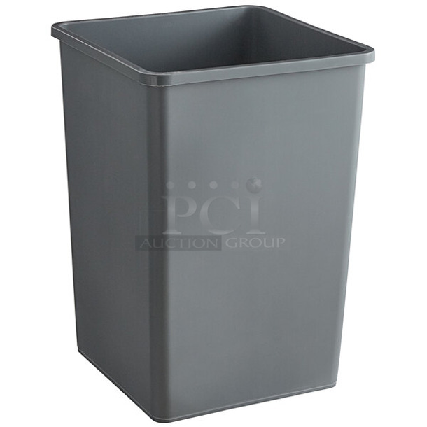 BRAND NEW SCRATCH AND DENT! Lavex 475SQ35GY 35 Gallon Gray Square Trash Can - Image 1 of 5