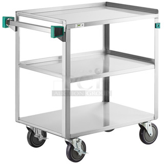 BRAND NEW SCRATCH AND DENT! Regency 600CT1931WD 19" x 31" Three Shelf 18 Gauge 430 Stainless Steel Utility Cart - Fully Welded