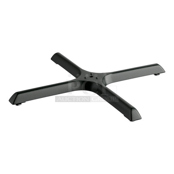6 BRAND NEW SCRATCH AND DENT! Lancaster Table & Seating 164TB3030 30" x 30" Cross Cast Iron Table Base Plate. 6 Times Your Bid! - Image 1 of 4